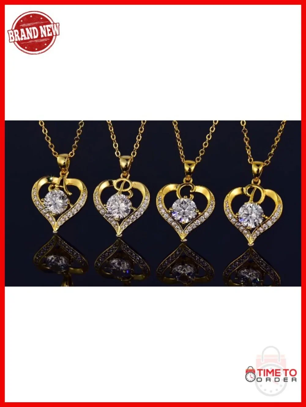 925 Sterling Silver 18K Gold Plated Moissanite Pendant Necklace 2 Carat